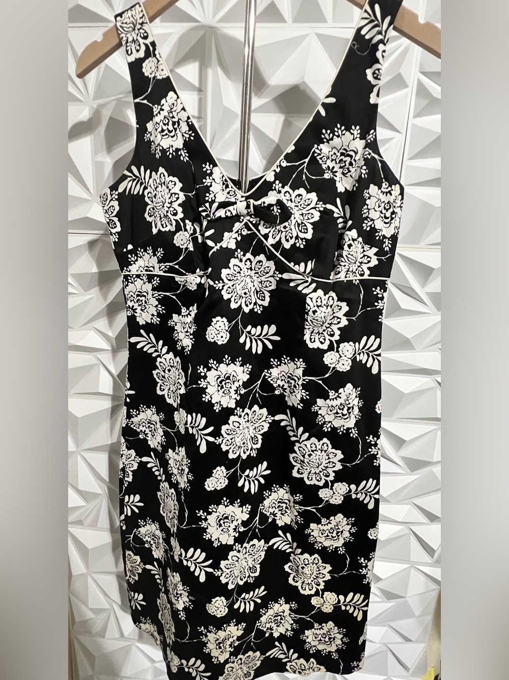 Sigrid Olsen sleeveless sheath floral dress with bow -US 6